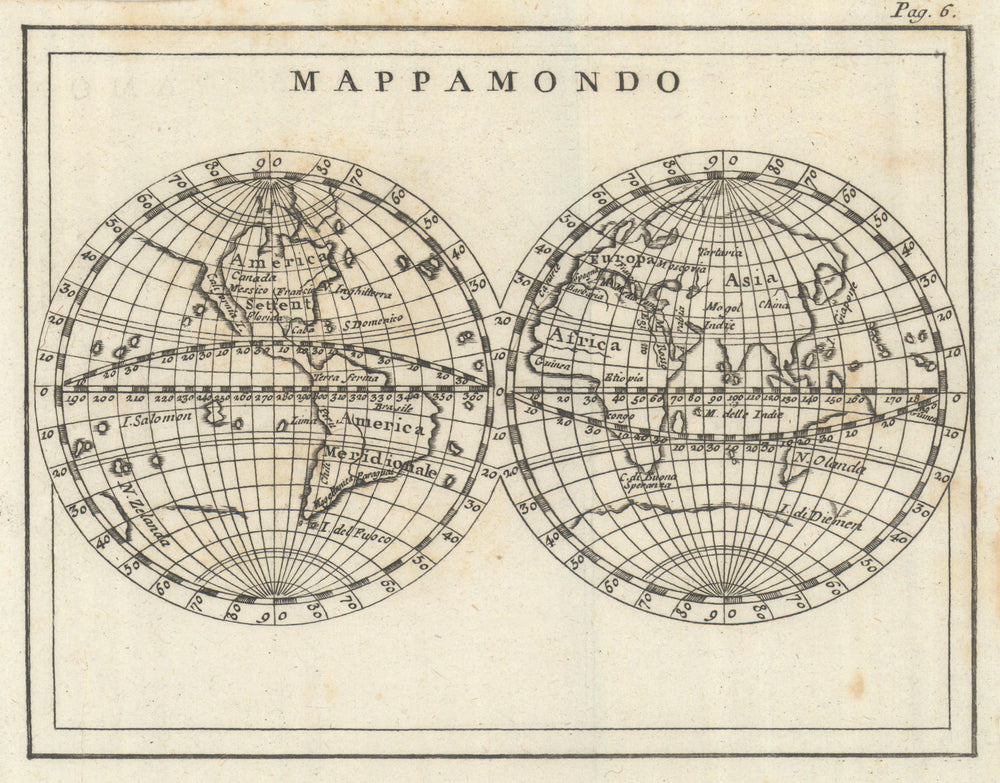 'Mappamondo'. California as an island. Australia incomplete. BUFFIER 1788