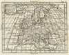 'Europa'. Europe antique map by Claudio Buffier 1788 old chart
