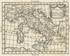 'Italia'. Italy antique map by Claudio Buffier 1788 old plan chart