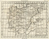 'Spagna'. Iberia. Spain & Portugal antique map by Claudio Buffier 1788 old