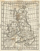 'Carta Della Gran Bretagna '. British Isles antique map by Claudio Buffier 1788