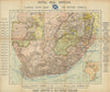 Royal Mail Service - Castle Line map of South Africa. SAMLER BROWN 1899