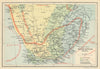 South Africa - Rainfall. Winter/summer rains. SAMLER BROWN 1899 old map
