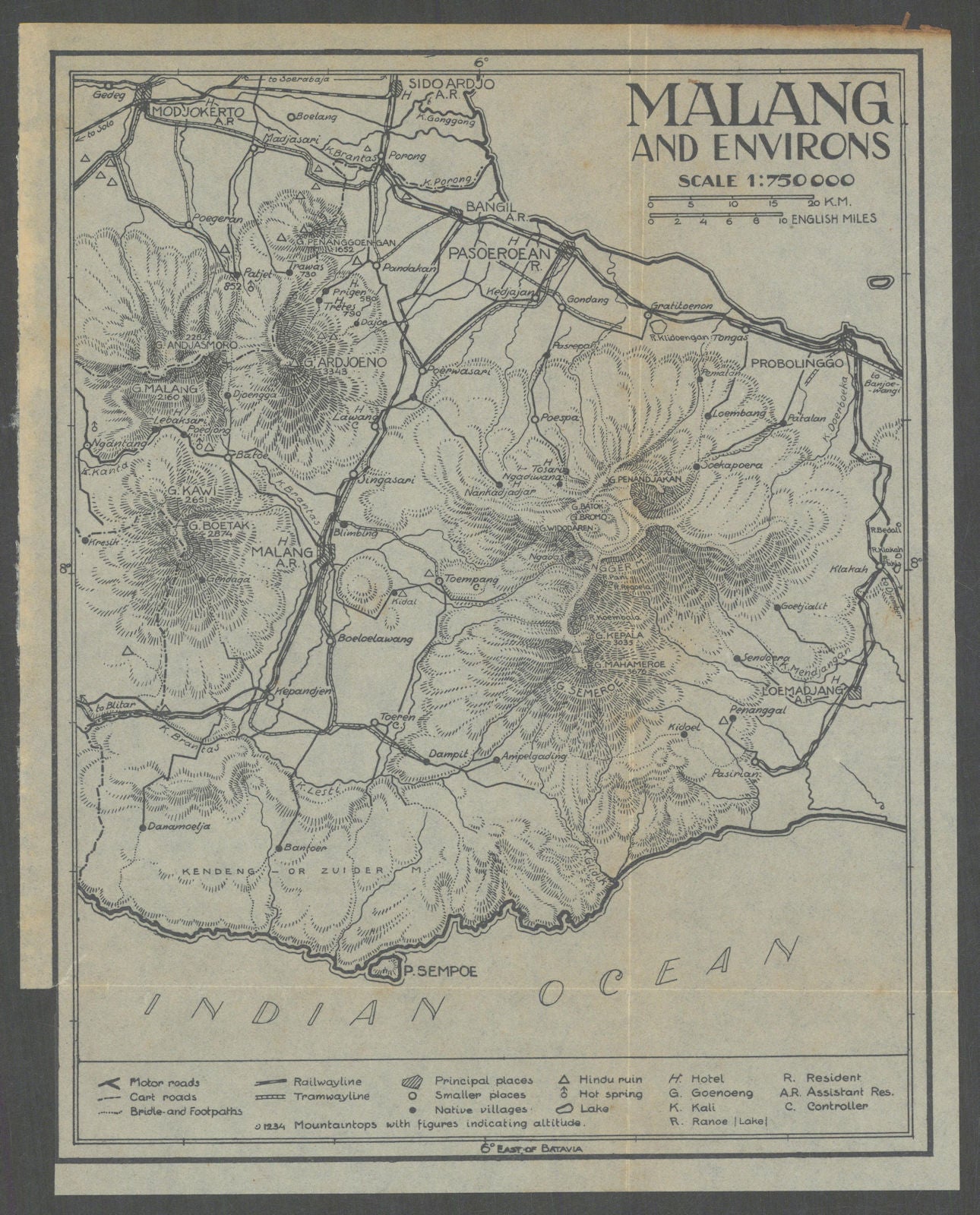 Malang environs. Mount Bromo. Java, Dutch East Indies. VAN STOCKUM 1930 ...