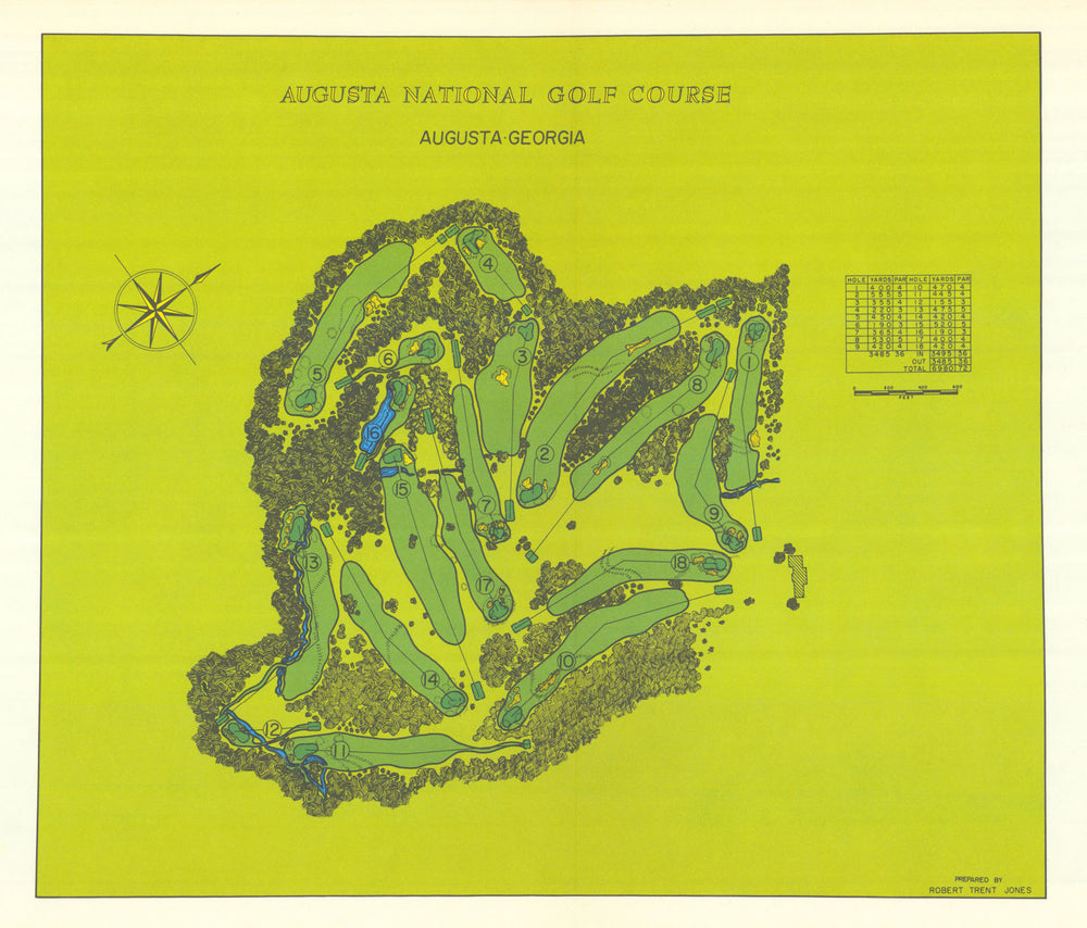 Augusta National Golf Course, Georgia. Plan by Robert Trent Jones 1966 ...