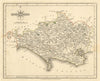 Antique county map of DORSETSHIRE by JOHN CARY. Original outline colour 1793