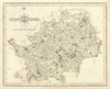 Antique county map of HERTFORDSHIRE by JOHN CARY. Original outline colour 1793