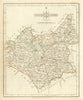 Antique county map of LEICESTERSHIRE by JOHN CARY.  Original outline colour 1793