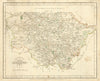 WEST RIDING OF YORKSHIRE-SOUTH antique map by JOHN CARY. Original colour 1793