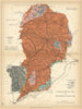 HEREFORDSHIRE AND MONMOUTHSHIRE Geological map. STANFORD 1904 old antique