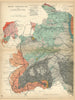 WEST YORKSHIRE AND LANCASHIRE Geological map. STANFORD 1904 old antique