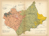 LEICESTERSHIRE AND RUTLANDSHIRE Geological map. STANFORD 1904 old antique