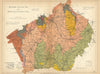 WARWICKSHIRE AND WORCESTERSHIRE Geological map. STANFORD 1904 old antique