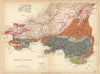 SOUTH WALES Geological map. STANFORD 1904 old antique vintage plan chart