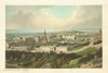 New Town from the Castle , Edinburgh. Scotland antique chromolithograph 1891