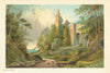 Roslin Castle. Scotland antique chromolithograph 1891 old print