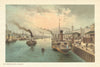 The Broomielaw, Glasgow. Scotland antique chromolithograph 1891 old print
