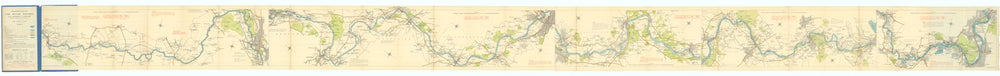 Stanford's map of the River Thames. 326x21cm Leporello map 1957 old