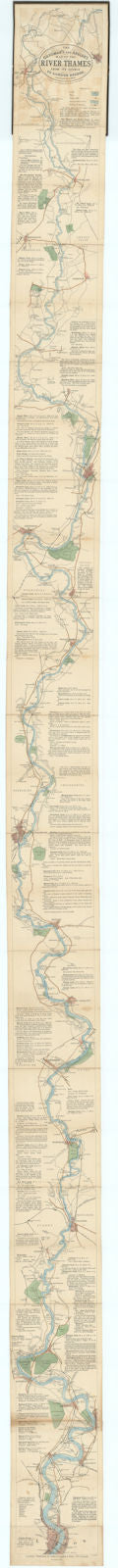 Oarsman's & Angler's Map of the River Thames 269x20cm Leporello REYNOLDS 1881