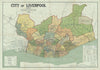 City of Liverpool. 80x114cm cloth map by John Brodie, City Engineer 1918