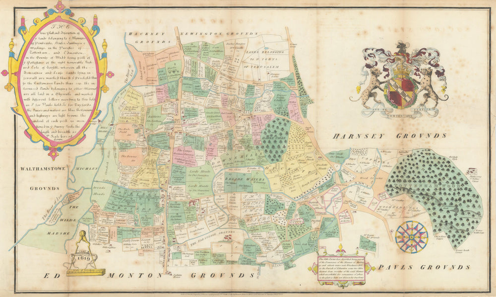 The Dorset Survey of the Parish of Tottenham in 1619 after Thomas Clay 1823 map
