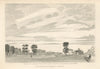 Tottenham Green, London 1840 old antique vintage print picture