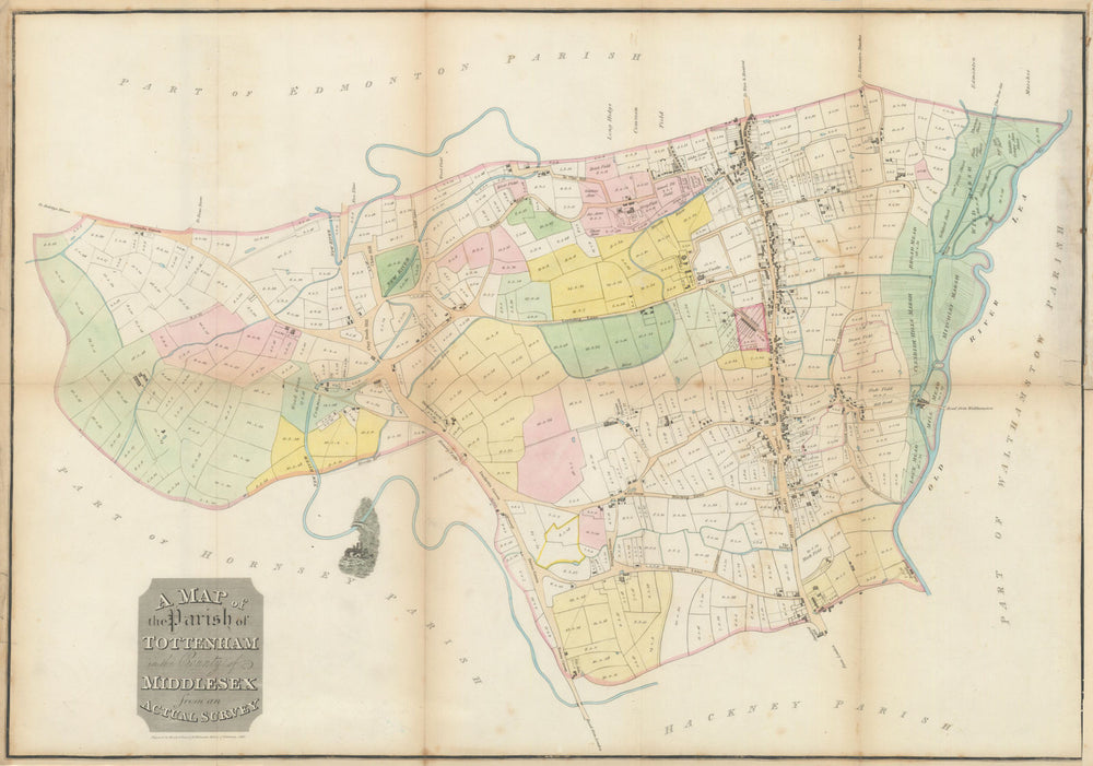 The Parish of Tottenham in the County of Middlesex… by Bowler & Triquet 1818 map