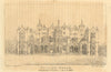 Holland House, Kensington, London. Bombed 1940. 1820 old antique print picture
