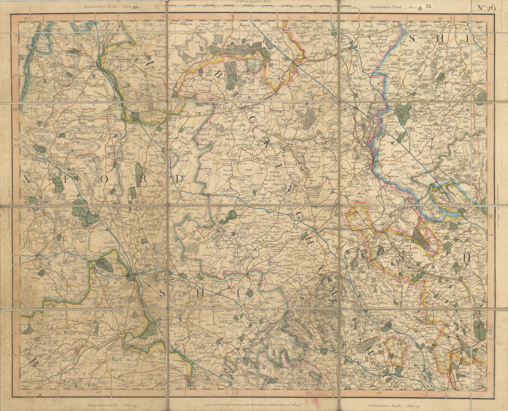 CHILTERN HILLS & UPPER THAMES VALLEY. Buckinghamshire, Oxfordshire CARY 1832 map