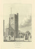 St. Mary-at-Lambeth Church 1827 old antique vintage print picture