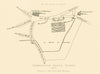 Kennington Manor House in 1636. Long Barn. Black Prince's palace 1827 old map