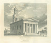 St. Matthew's District Church, Brixton 1827 old antique vintage print picture