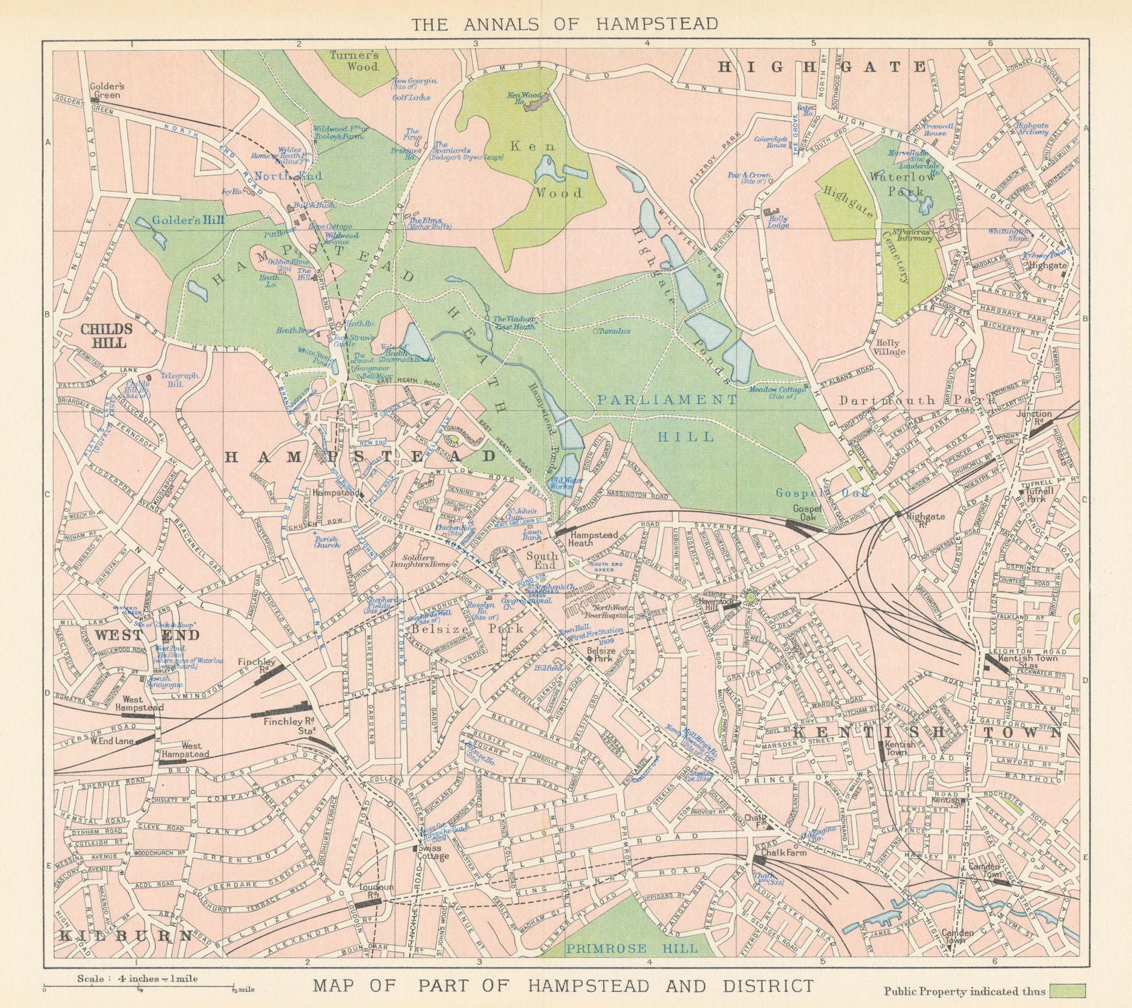 Map of Part of Hampstead and District. Places of special interest 1912 ...