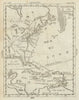 Etats Unis et les Antilles. United States & West Indies. BUFFIER c1818 old map