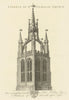 Steeple of St. Nicholas' Church, Newcastle upon Tyne 1789 old antique print