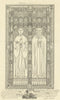Brass plate, All Saints church, Newcastle upon Tyne 1789 old antique print