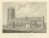 View of Christ's Church, Manchester Cathedral. Aikin 1795 old antique print