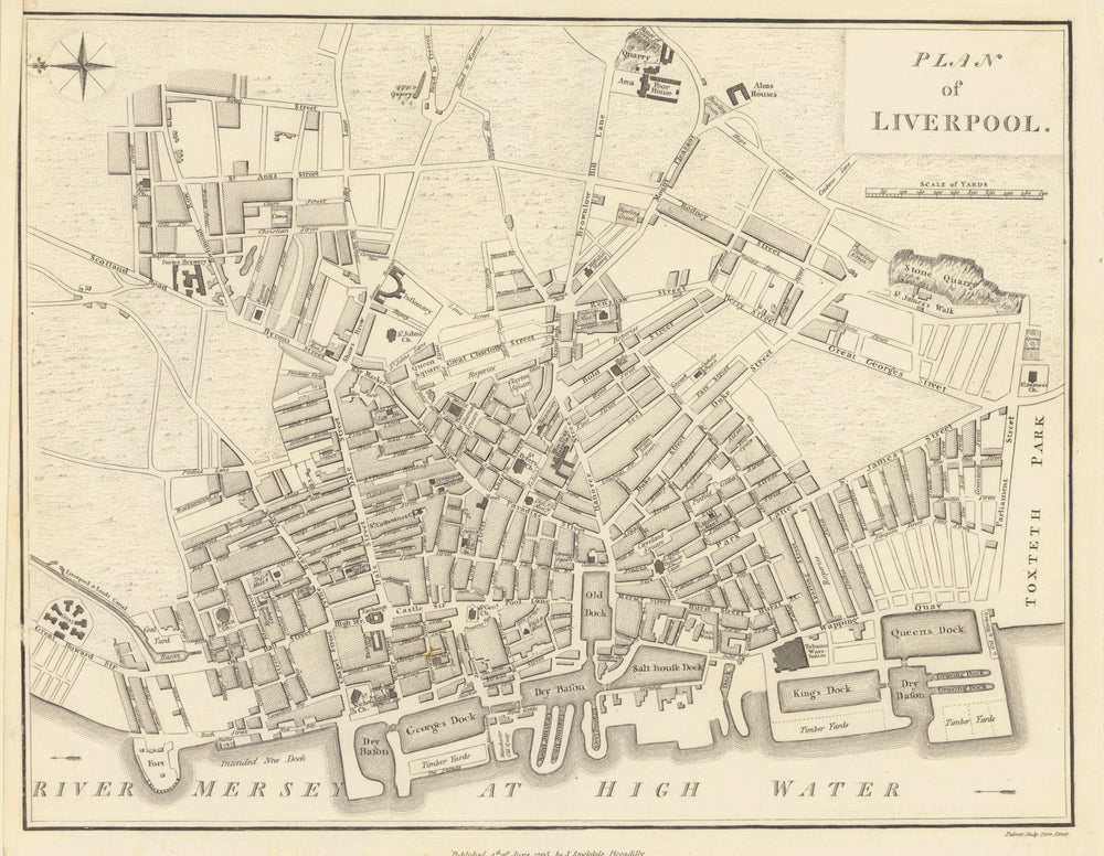 Plan of Liverpool by John Stockdale. Town/city plan 1795 old antique map chart