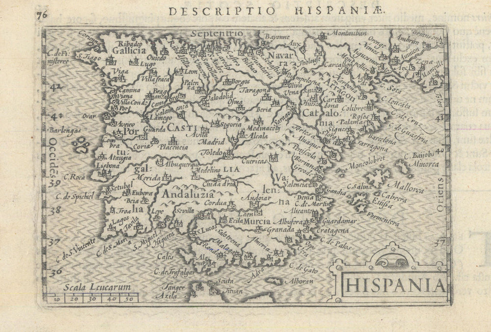 Hispaniae / Hispania by Bertius / Langenes. Iberia. Spain & Portugal 1603 map