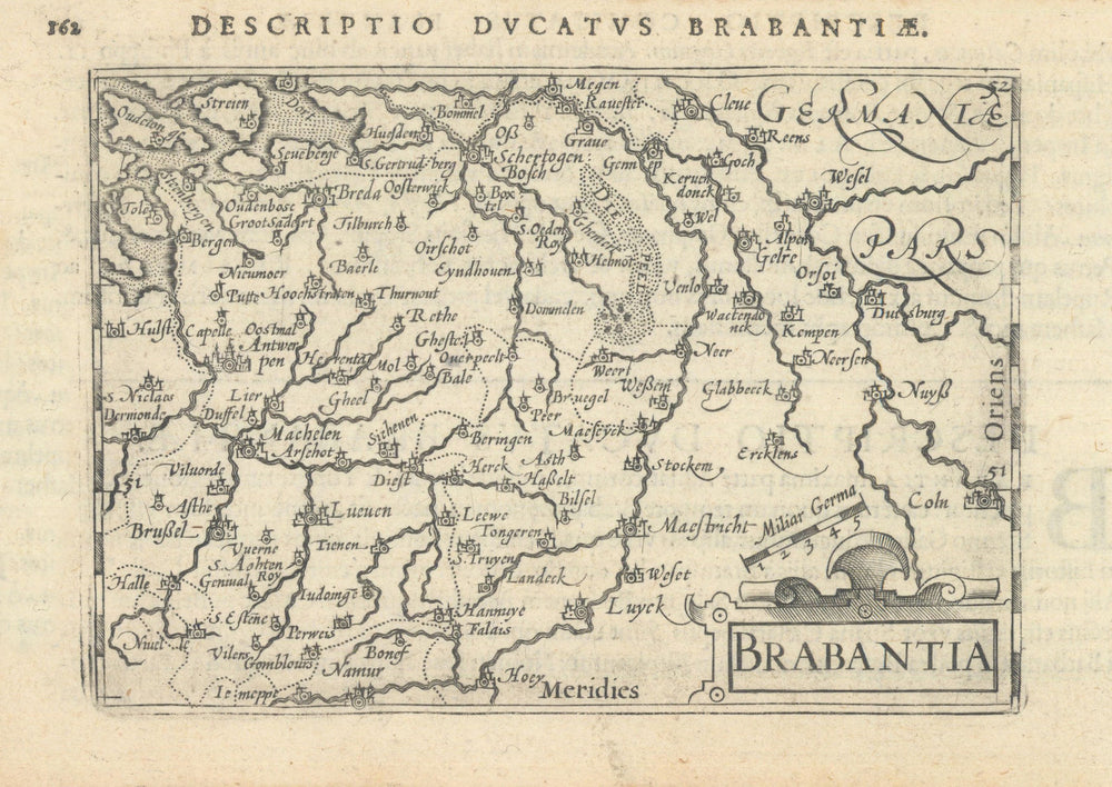 Ducatus Brabantiae / Brabantia by Bertius / Langenes. Duchy of Brabant 1603 map