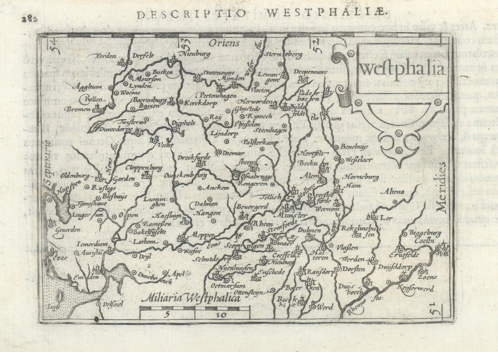 Westphaliae / Westphalia by Bertius/Langenes. Westphalia & Lower Saxony 1603 map