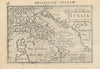 Italiae / Italia by Bertius / Langenes. Italy 1603 old antique map plan chart