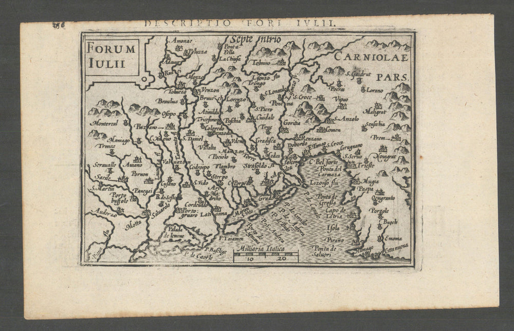 Fori Iulii / Forum Iulii by Bertius / Langenes. Friuli-Venezia, Italy 1603 map