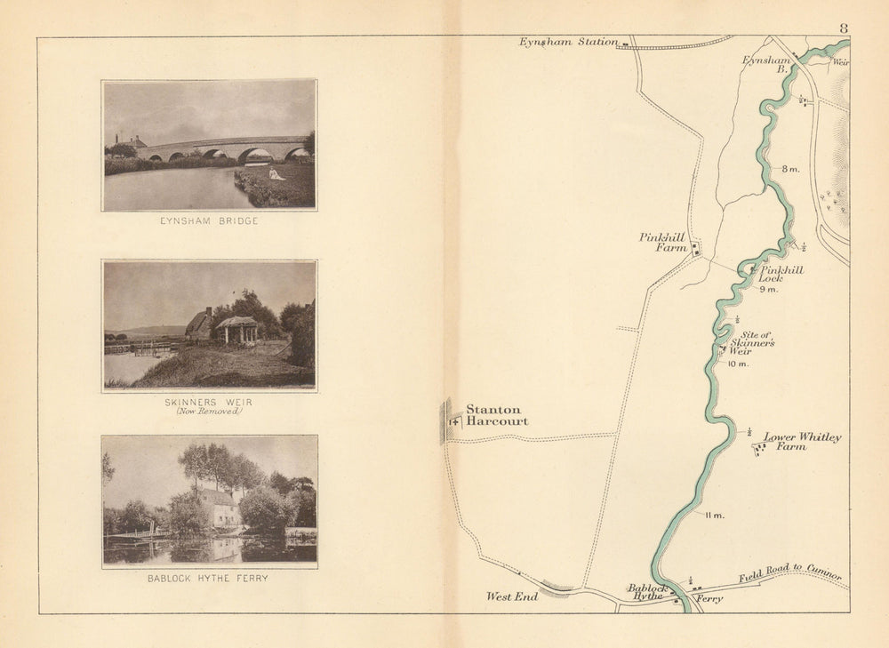 RIVER THAMES Stanton Harcourt Eynsham Bridge Bablock Hythe Ferry. TAUNT 1887 map