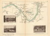 RIVER THAMES Hampton Molesey Thames/Long Ditton Surbiton Kingston TAUNT 1887 map