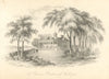 Mount Vernon, Virginia, residence of George Washington 1843 old antique print