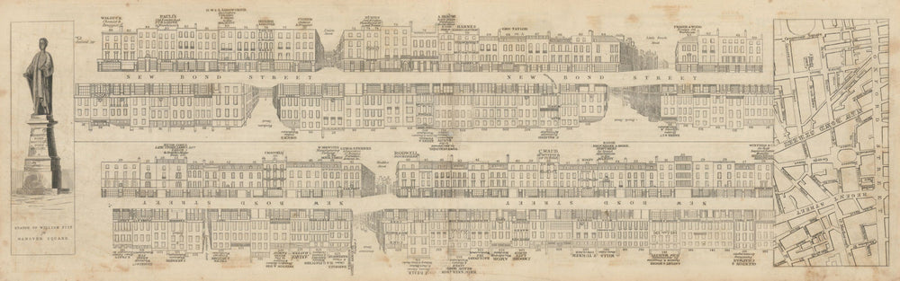 Tallis London Street View #9 New Bond Street (North) 1838 old antique map