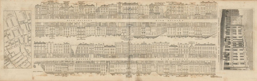 Tallis London Street View #20 High Holborn (#2 Centre West) 1838 old map