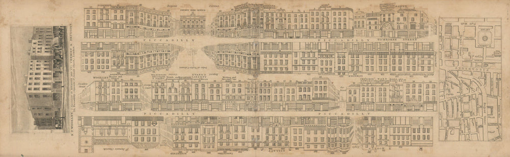 Tallis London Street View #25 Piccadilly (East) & Piccadilly Circus 1838 map