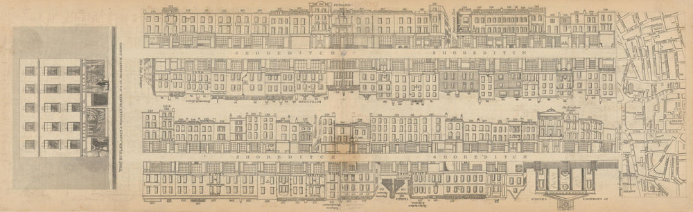 Tallis London Street View #61 Shoreditch High Street (North) 1839 old map